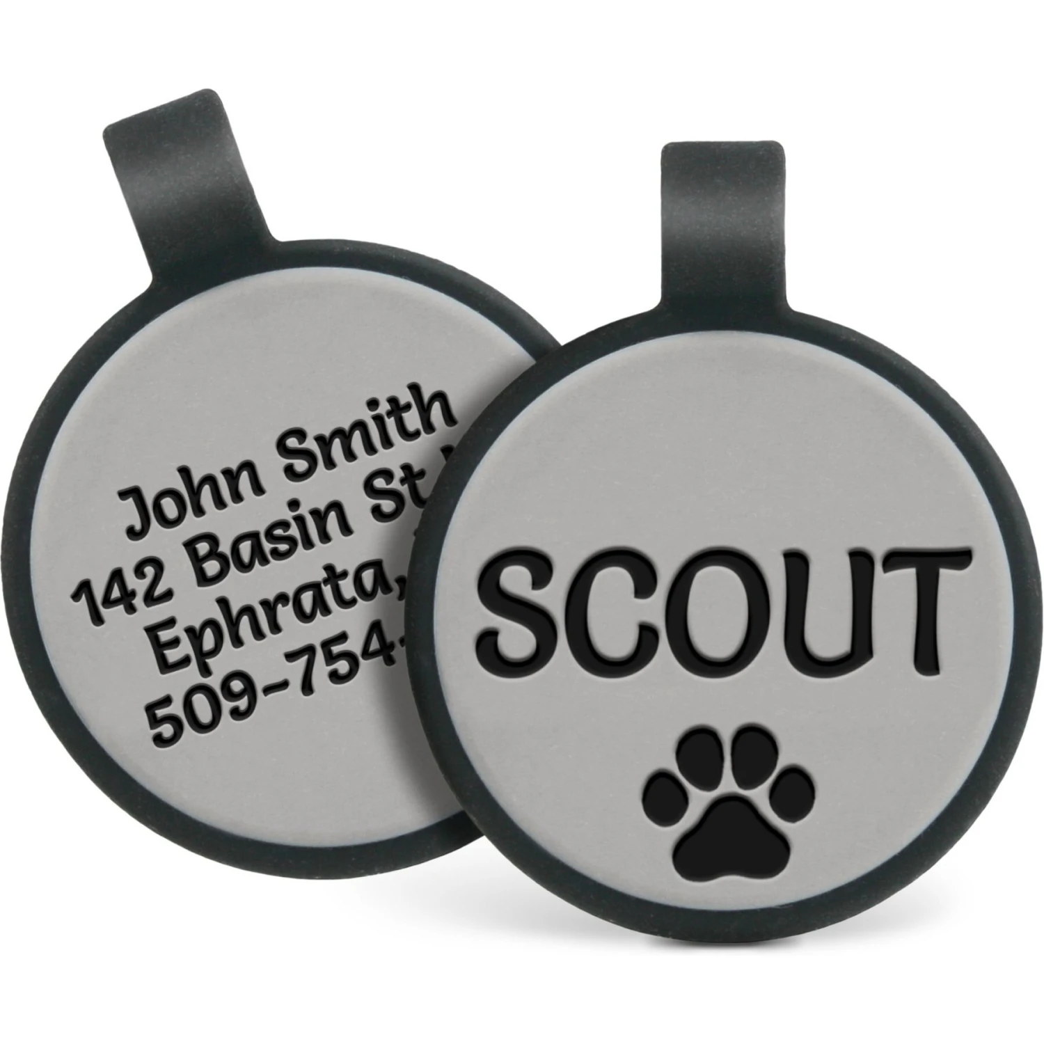 GoTags Personalized Silicone Round Dog & Cat ID Tag, Large 3 GoTags Personalized Silicone Round Dog & Cat ID Tag, Large