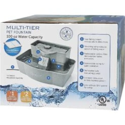 PetSafe Drinkwell Multi-Tier Plastic Dog & Cat Fountain -Blue Buffalo Shop 63128 PT8. AC SS1800 V1545233218