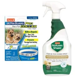 Hartz UltraGuard Pro Reflecting Flea & Tick Collar For Dogs & Puppies & Hartz Nature's Shield Natural Flea & Tick Home Spray