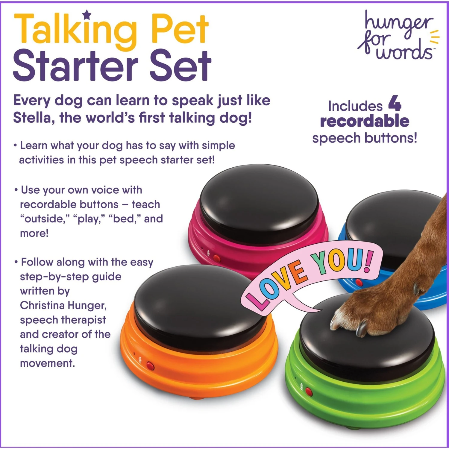 Hunger For Words Talking Pet Starter Set Dog Toy 7 Hunger For Words Talking Pet Starter Set Dog Toy - Image 5