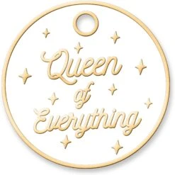 Trill Paws Queen Of Everything Personalized Circle Cat & Dog ID Tag