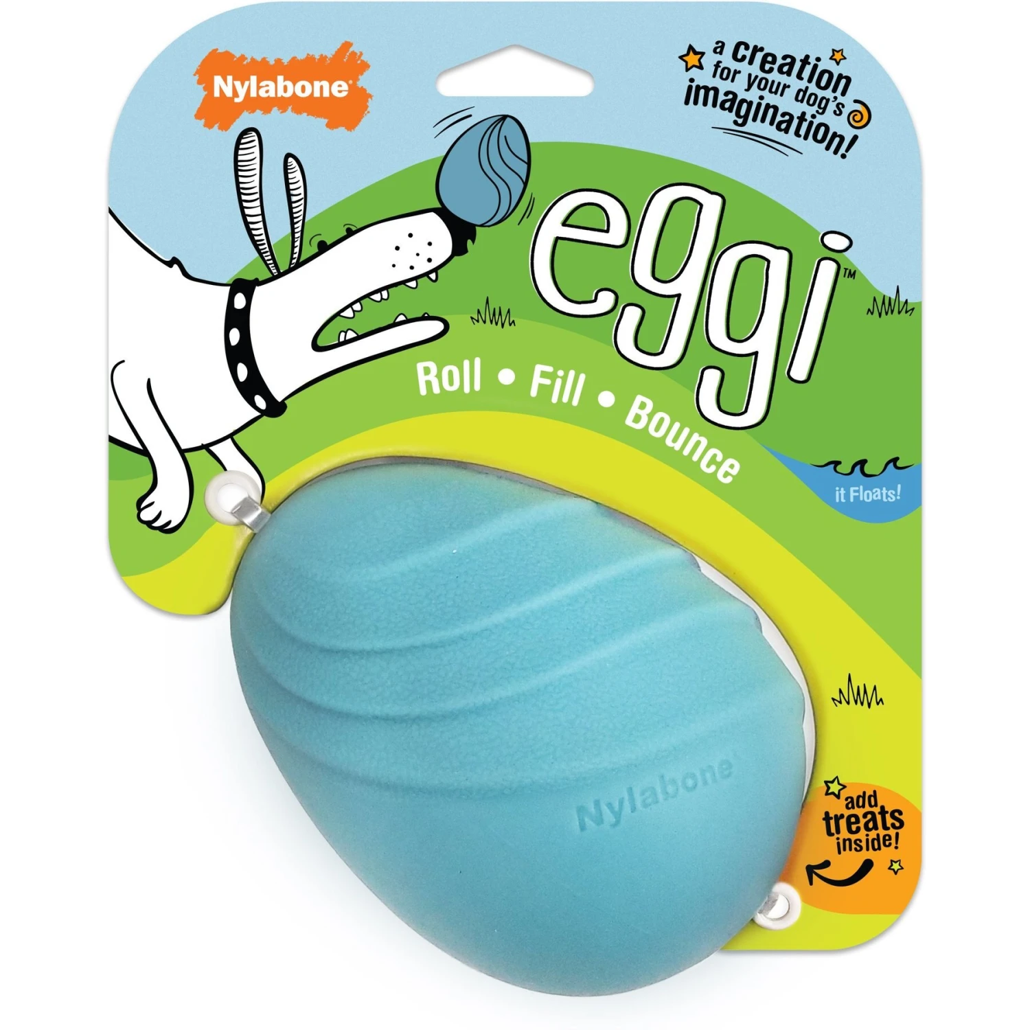 Nylabone Creative Play Eggi Dog Treat Toy, Blue, Large 3 Nylabone Creative Play Eggi Dog Treat Toy, Blue, Large