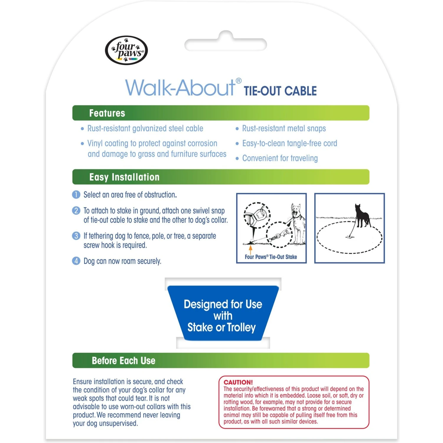 Four Paws Heavy Weight Tie Out Cable 6 Four Paws Heavy Weight Tie Out Cable - Image 4