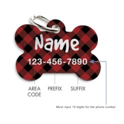 Custom Personalization Solutions Black & Red Buffalo Check Personalized Pet Tag -Blue Buffalo Shop 686198 PT3. AC SS1800 V1668654355