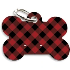 Custom Personalization Solutions Black & Red Buffalo Check Personalized Pet Tag -Blue Buffalo Shop 686198 PT4. AC SS1800 V1668024047