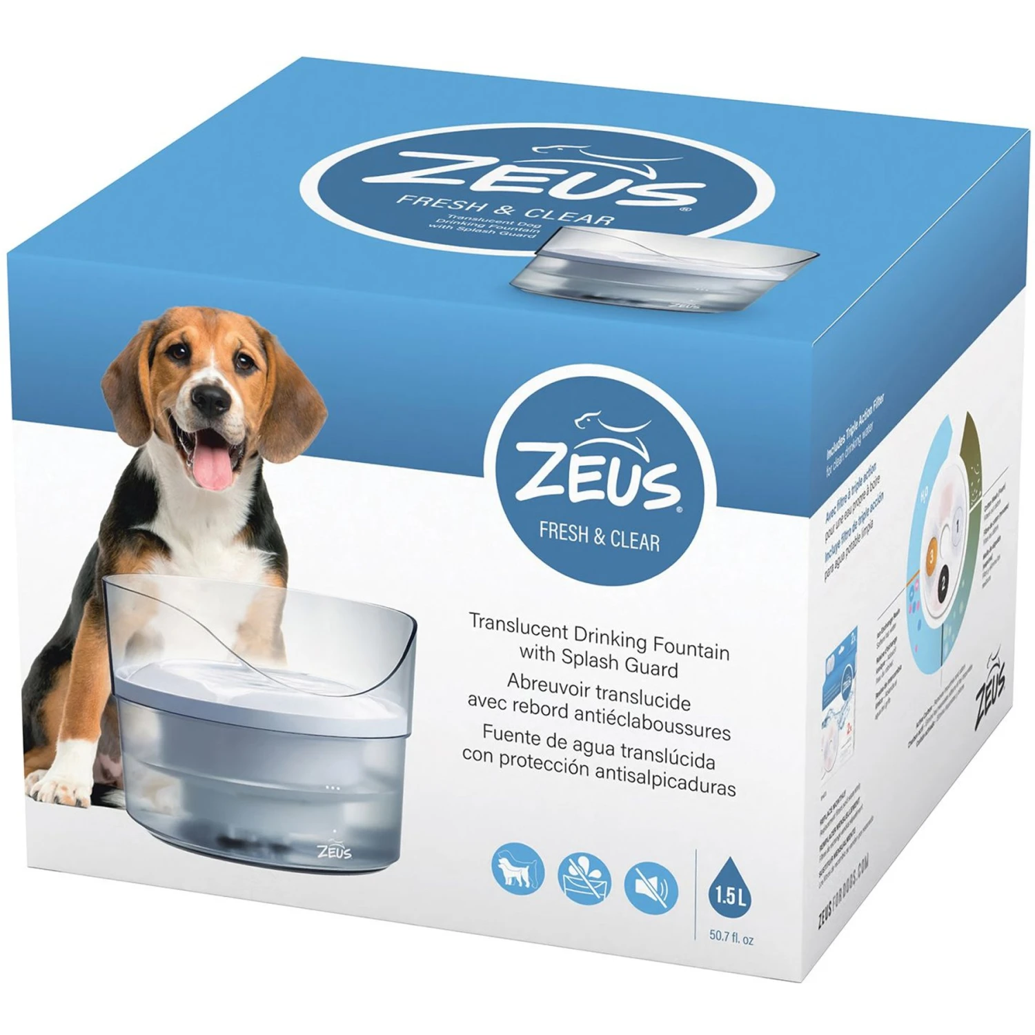 Zeus Fresh & Clear Splash Guard Dog Fountain 9 Zeus Fresh & Clear Splash Guard Dog Fountain - Image 7