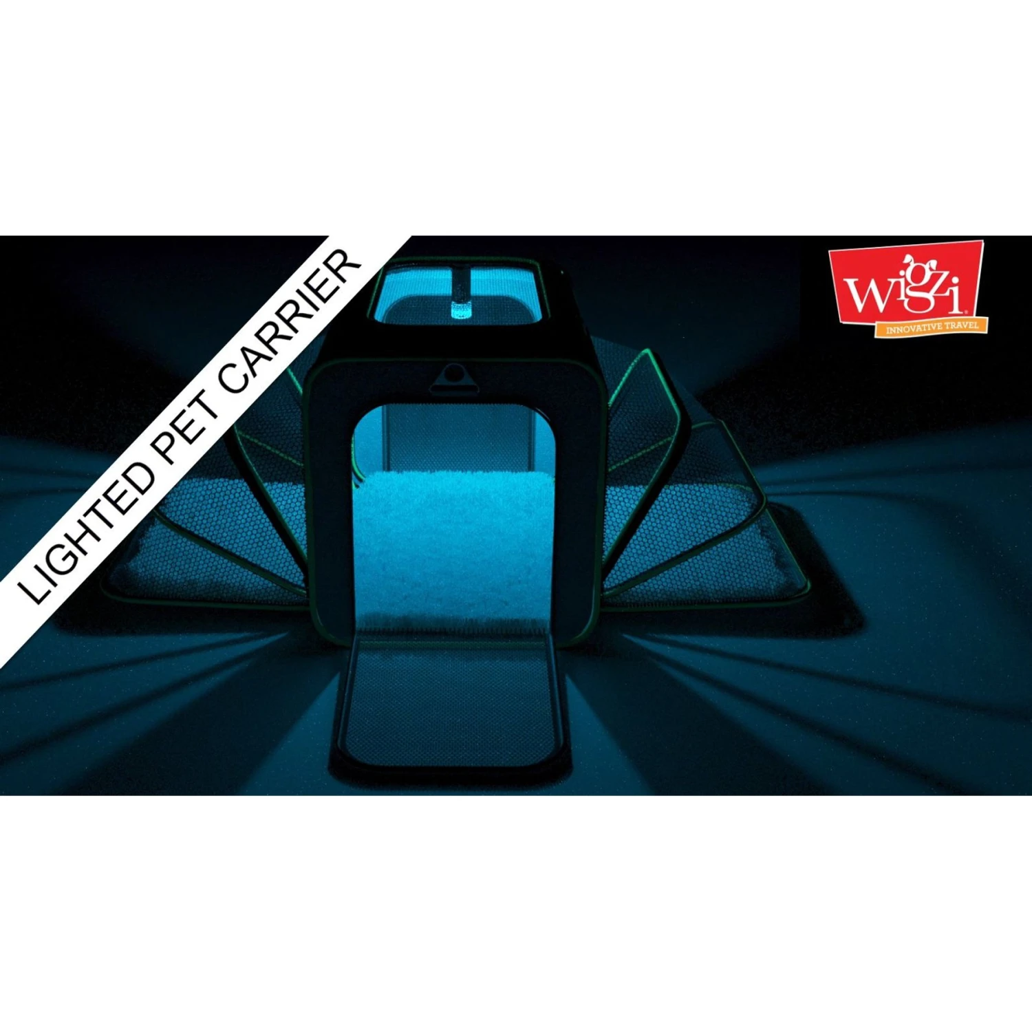 Wigzi "Lighted LED" Expandable Dog & Cat Travel Carrier, Gray, Small 3 Wigzi "Lighted LED" Expandable Dog & Cat Travel Carrier, Gray, Small