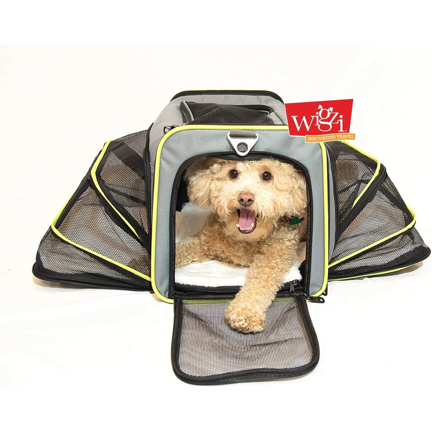 Wigzi "Lighted LED" Expandable Dog & Cat Travel Carrier, Gray, Small 6 Wigzi "Lighted LED" Expandable Dog & Cat Travel Carrier, Gray, Small - Image 4