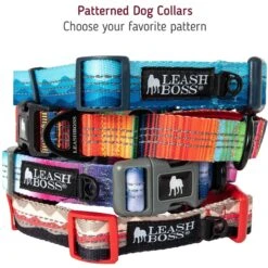 Leashboss Patterned Fabric Martingale Dog Collar -Blue Buffalo Shop 698566 PT3. AC SS1800 V1669946389
