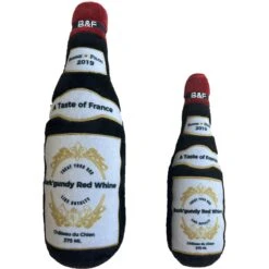 Bonne Et Filou Bark'gundy Red Whine Squeaky Plush Dog Toy