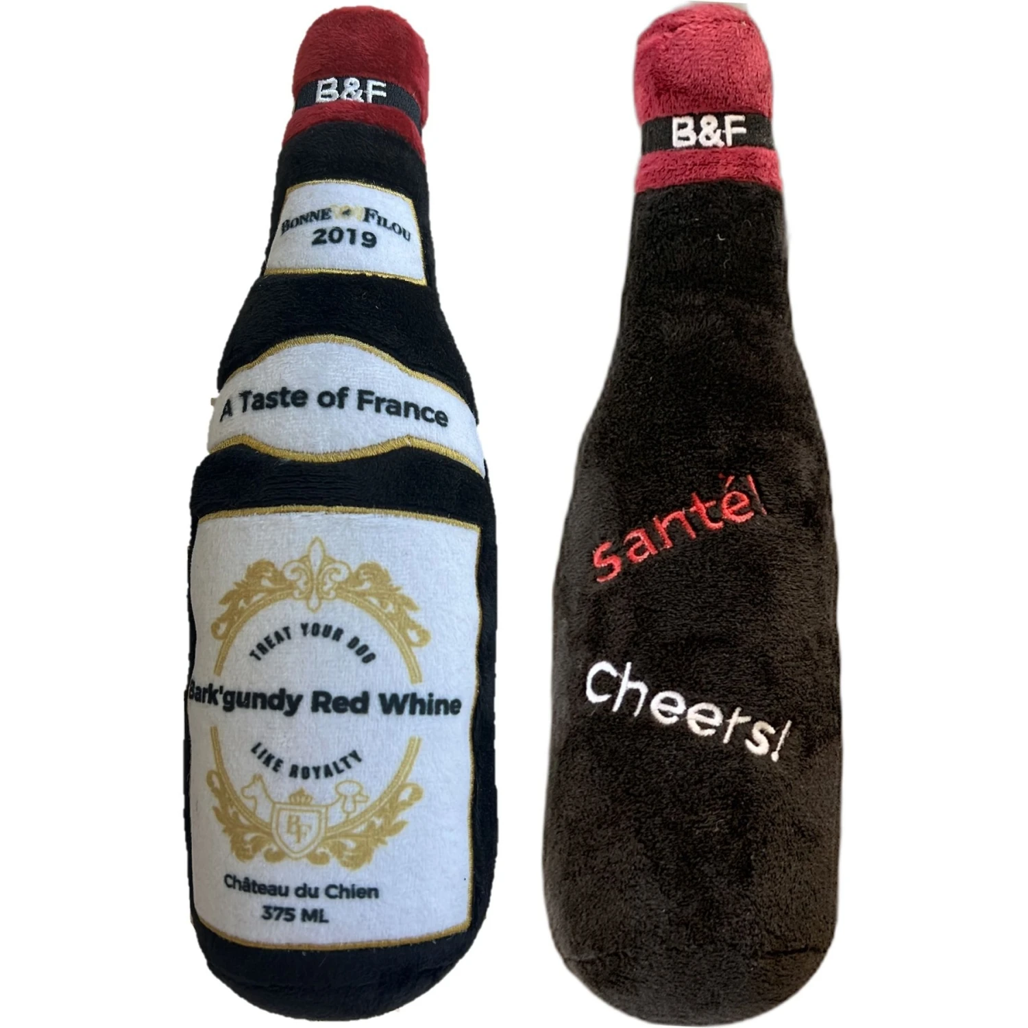 Bonne Et Filou Bark'gundy Red Whine Squeaky Plush Dog Toy 6 Bonne Et Filou Bark'gundy Red Whine Squeaky Plush Dog Toy - Image 4