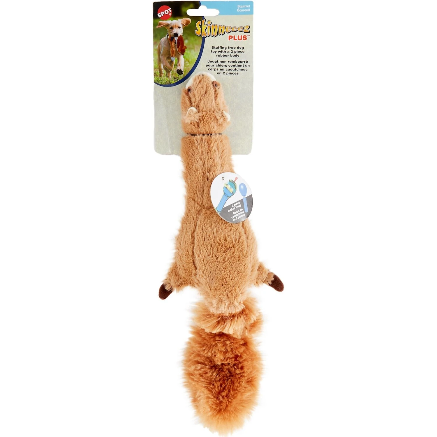 Ethical Pet Skinneeez Plus Squirrel Stuffing-Free Squeaky Plush Dog Toy 4 Ethical Pet Skinneeez Plus Squirrel Stuffing-Free Squeaky Plush Dog Toy - Image 2