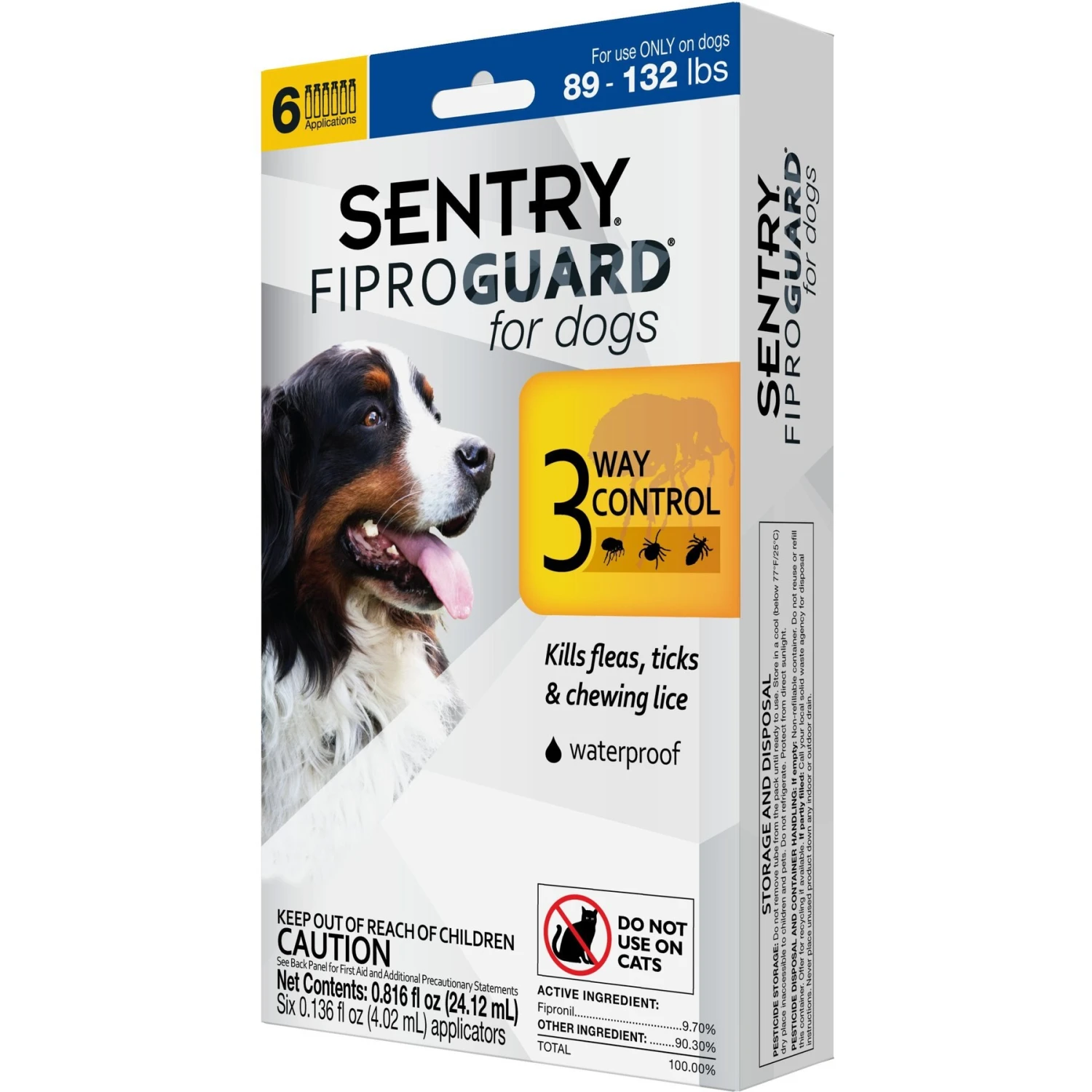 Sentry FiproGuard Flea & Tick Spot Treatment For Dogs, 89-132 Lbs 3 Sentry FiproGuard Flea & Tick Spot Treatment For Dogs, 89-132 Lbs