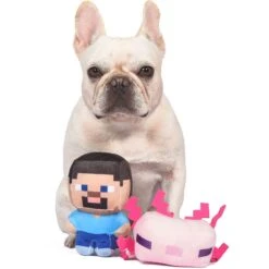 Fetch For Pets Minecraft Steve & Leucistic Axolotl Figure Plush Squeaky Dog Toy, Small, 2 Count -Blue Buffalo Shop 728750 PT3. AC SS1800 V1682621953