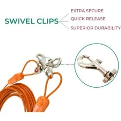 IntelliLeash Dog Tie-Out Cable, Orange -Blue Buffalo Shop 731502 PT4. AC SS1800 V1683906010
