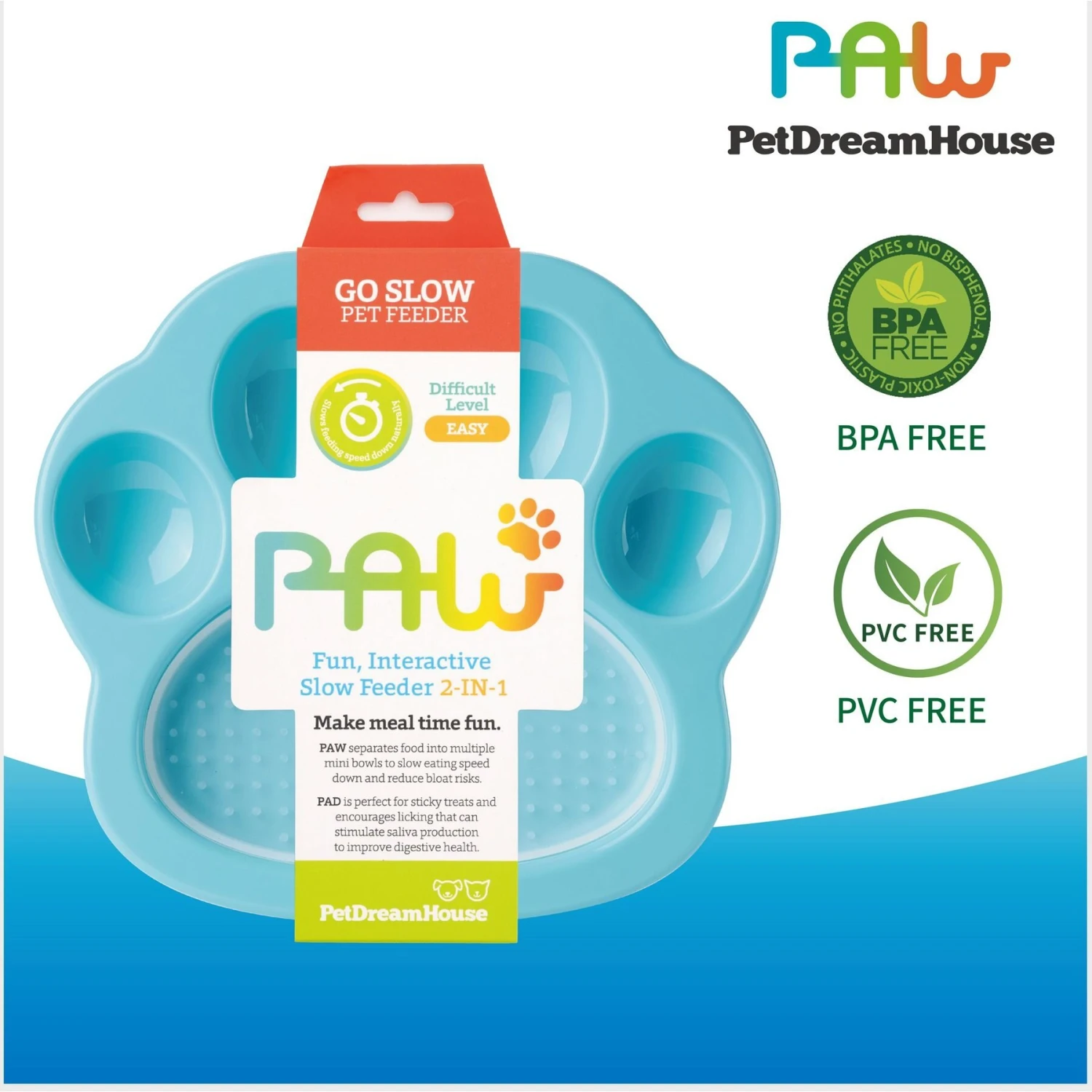 Pet Dream House PAW Mini 2-in-1 Cat & Dog Slow Feeder & Lick Pad, Small 4 Pet Dream House PAW Mini 2-in-1 Cat & Dog Slow Feeder & Lick Pad, Small - Image 2