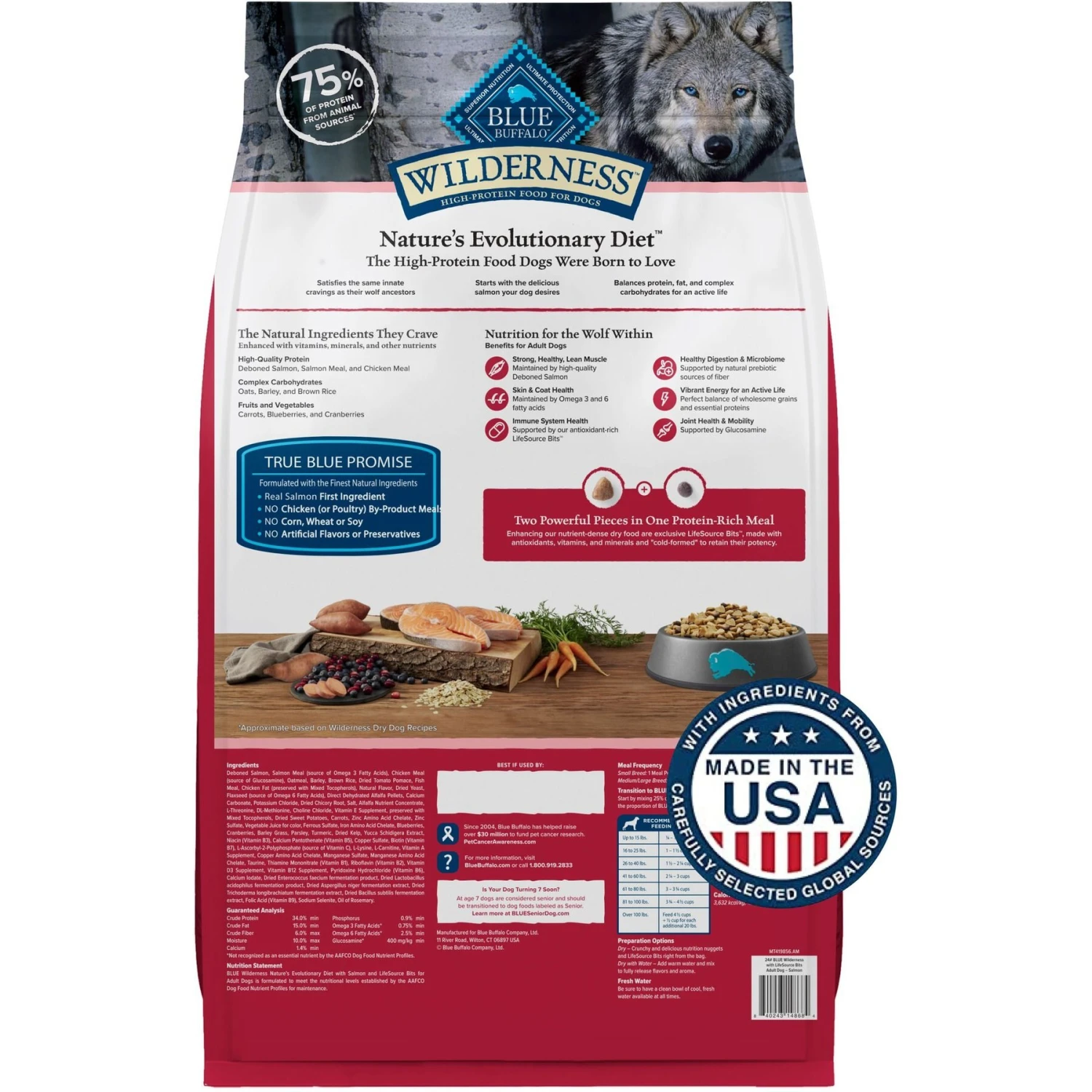 Blue Buffalo Wilderness Adult High Protein Natural Salmon & Wholesome Grains Dry Dog Food 4 Blue Buffalo Wilderness Adult High Protein Natural Salmon & Wholesome Grains Dry Dog Food - Image 2