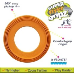 Nylabone Power Play Super Flyer Gripz Disc Dog Toy, One Size -Blue Buffalo Shop 737950 PT1. AC SS1800 V1672930546