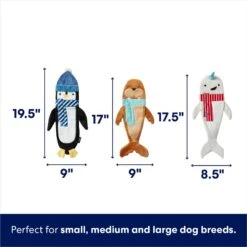 Frisco Holiday Arctic Friends Stuffing-Free Skinny Plush Squeaky Dog Toy -Blue Buffalo Shop 739878 PT1. AC SS1800 V1694812460