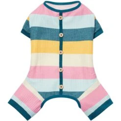 Frisco Cozy Waffle Knit Dog & Cat PJs, Stripe -Blue Buffalo Shop 744246 PT4. AC SS1800 V1692977015