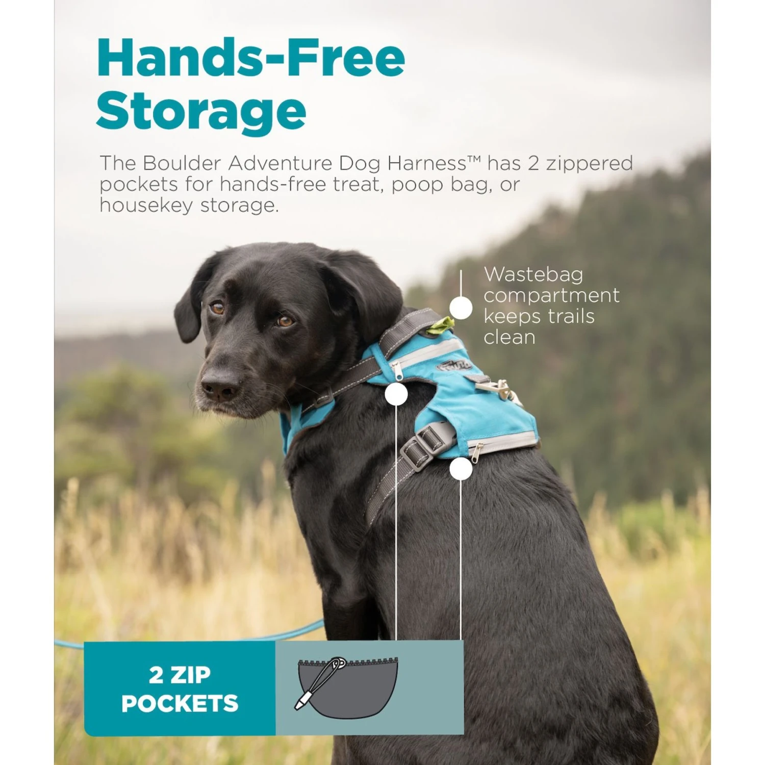 Outward Hound Boulder Adventure Adjustable W/Pockets Dog Harness 7 Outward Hound Boulder Adventure Adjustable W/Pockets Dog Harness - Image 5