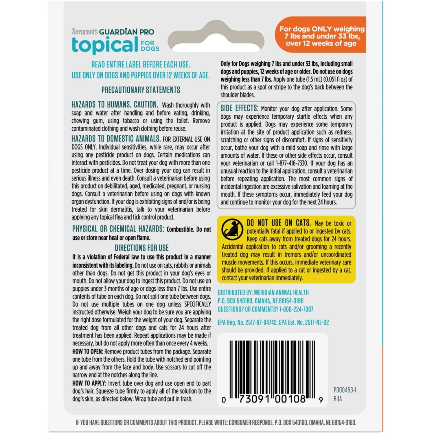 Sergeant's Guardian Pro Dog Flea & Tick Topical Treatment, Under 33-lb, 3 Count 6 Sergeant's Guardian Pro Dog Flea & Tick Topical Treatment, Under 33-lb, 3 Count - Image 4