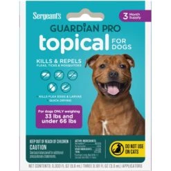 Sergeant's Guardian Dog Pro Flea & Tick Topical Treatment, 33-66-lb, 3 Count
