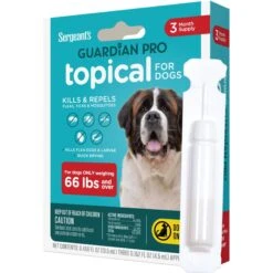Sergeant's Guardian Dog Pro Flea & Tick Topical Treatment, Over 66-lb, 3 Count -Blue Buffalo Shop 775102 PT5. AC SS1800 V1678905533