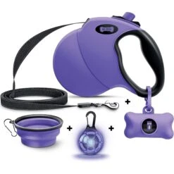 Ruff 'N Ruffus Tangle-Free Retractable Dog Leash & Bonus Contents