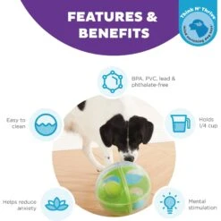 Outward Hound A-Maze Ball Puzzle & Treat Maze Interactive Dog Toy, Green -Blue Buffalo Shop 786510 PT1. AC SS1800 V1694439616