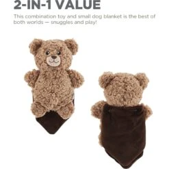 Outward Hound Blanket Buddies Brown Bear Small Blacket Treat & Squeaky Dog Toy, Brown -Blue Buffalo Shop 786718 PT2. AC SS1800 V1682628592