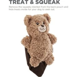 Outward Hound Blanket Buddies Brown Bear Small Blacket Treat & Squeaky Dog Toy, Brown -Blue Buffalo Shop 786718 PT3. AC SS1800 V1682621970