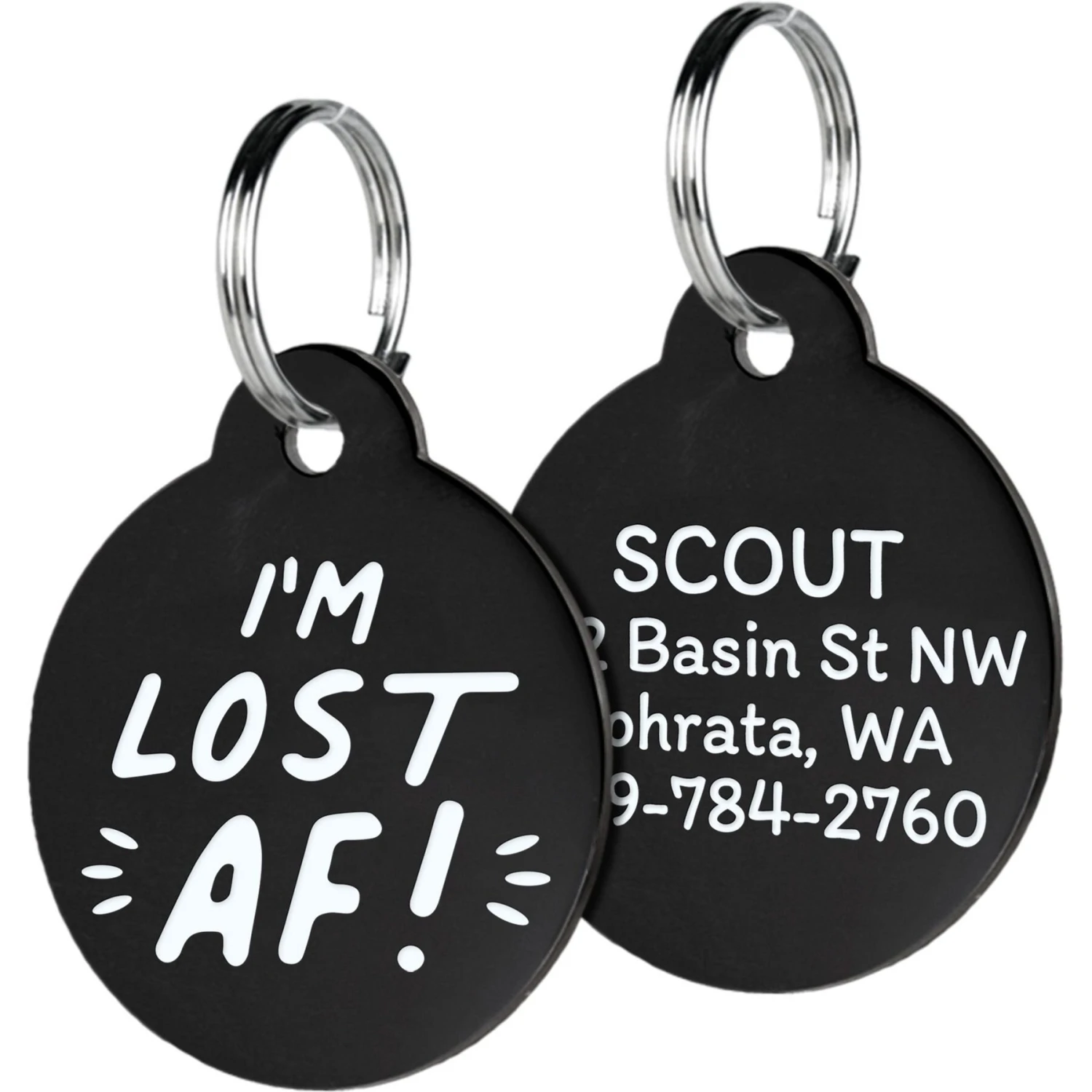 GoTags I'm Lost AF! Bone Personalized Dog ID Tag 3 GoTags I'm Lost AF! Bone Personalized Dog ID Tag
