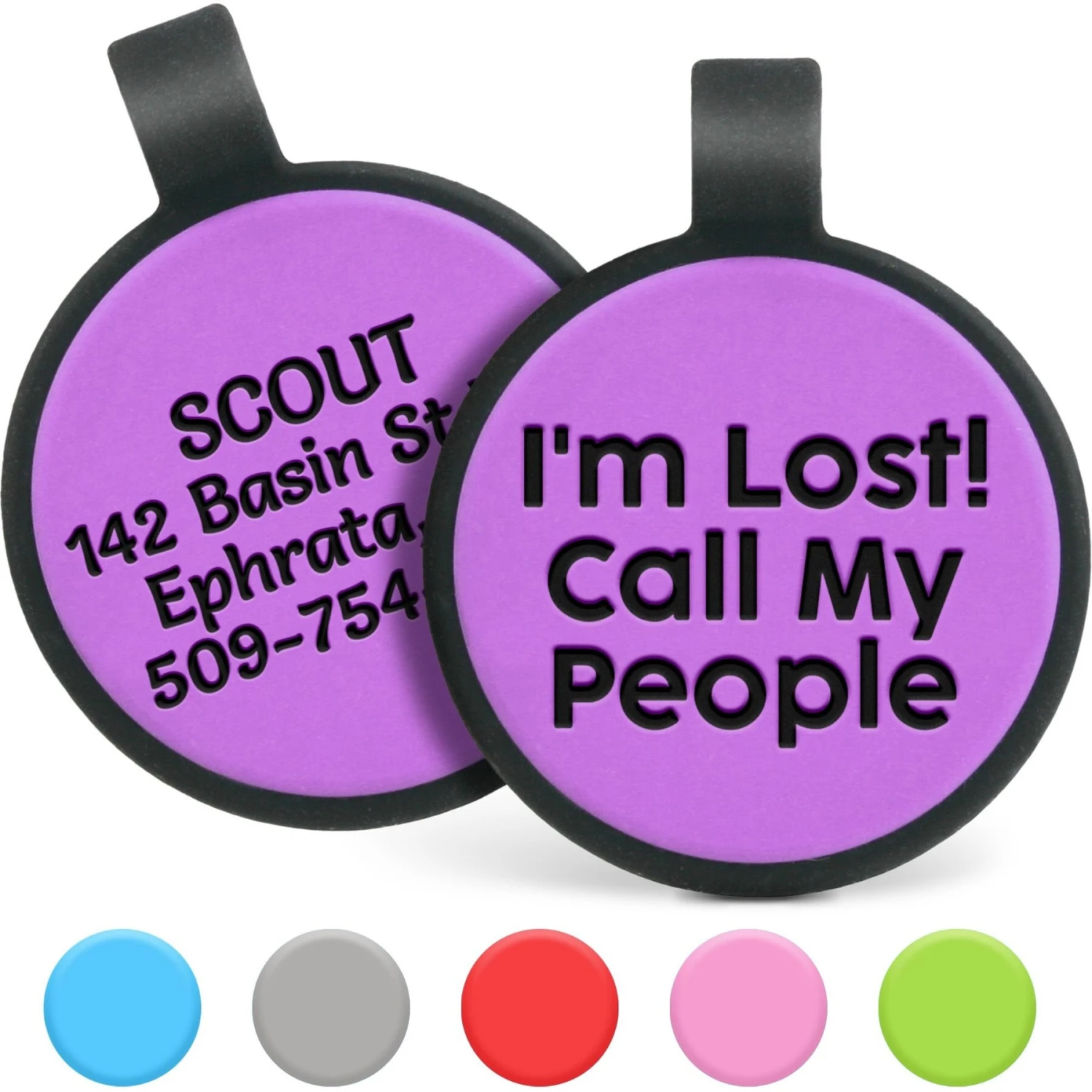 GoTags Silent Silicone I'm Lost! Call My People Personalized Dog ID Tag 3 GoTags Silent Silicone I'm Lost! Call My People Personalized Dog ID Tag