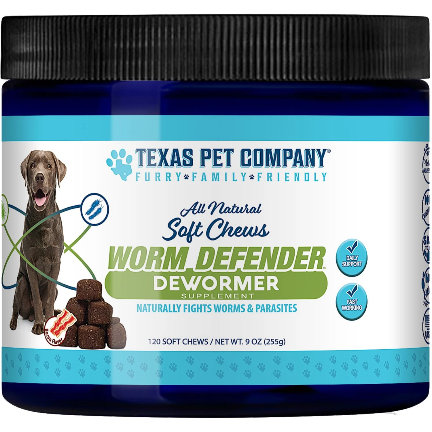 Texas Pet Company Worm Defender Soft Chews Supplement, 120 Count 3 Texas Pet Company Worm Defender Soft Chews Supplement, 120 Count