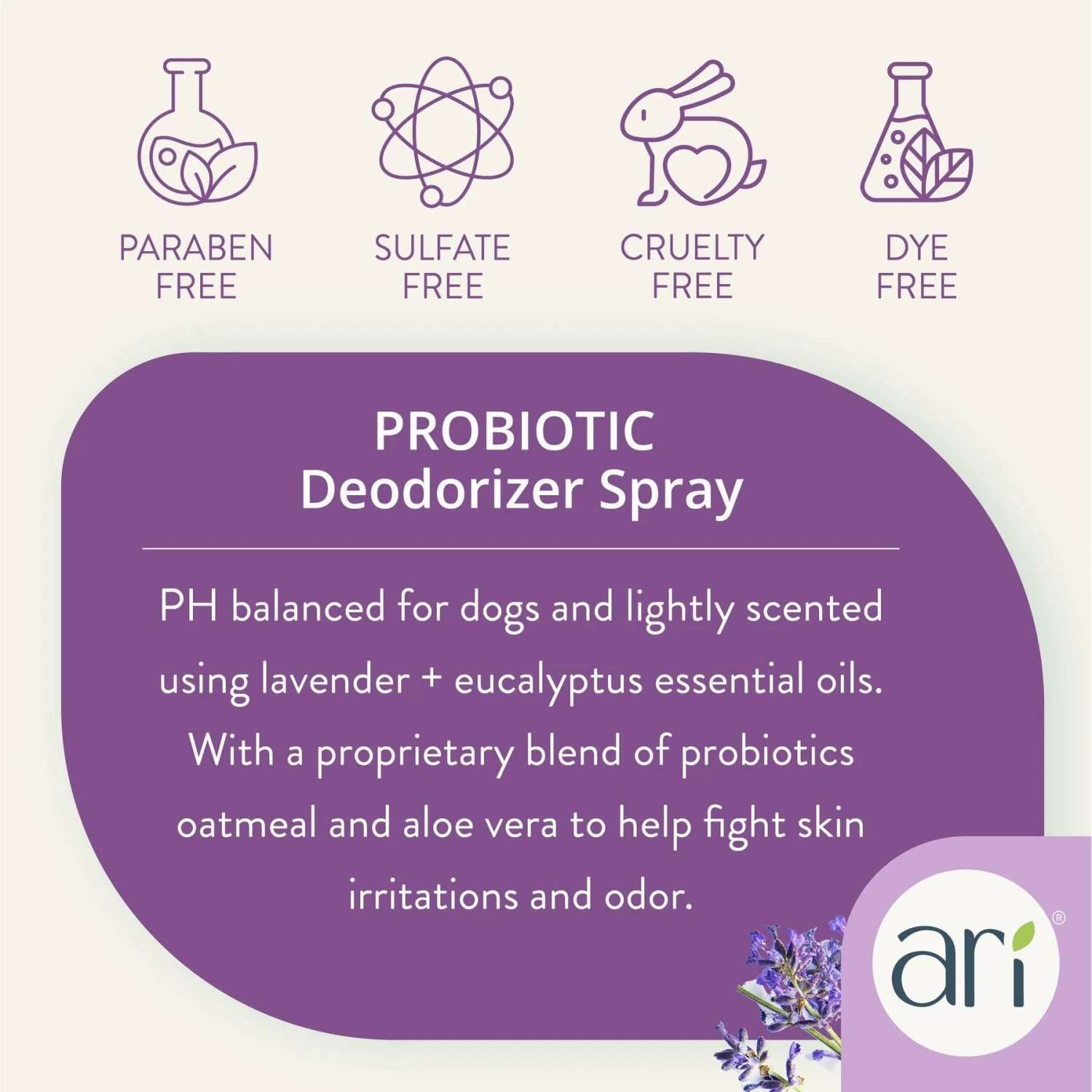 Health Extension ARI Probiotic Lavendar & Eucalyptus Dog Deodorizer Spray, 8-oz Bottle 9 Health Extension ARI Probiotic Lavendar & Eucalyptus Dog Deodorizer Spray, 8-oz Bottle - Image 7