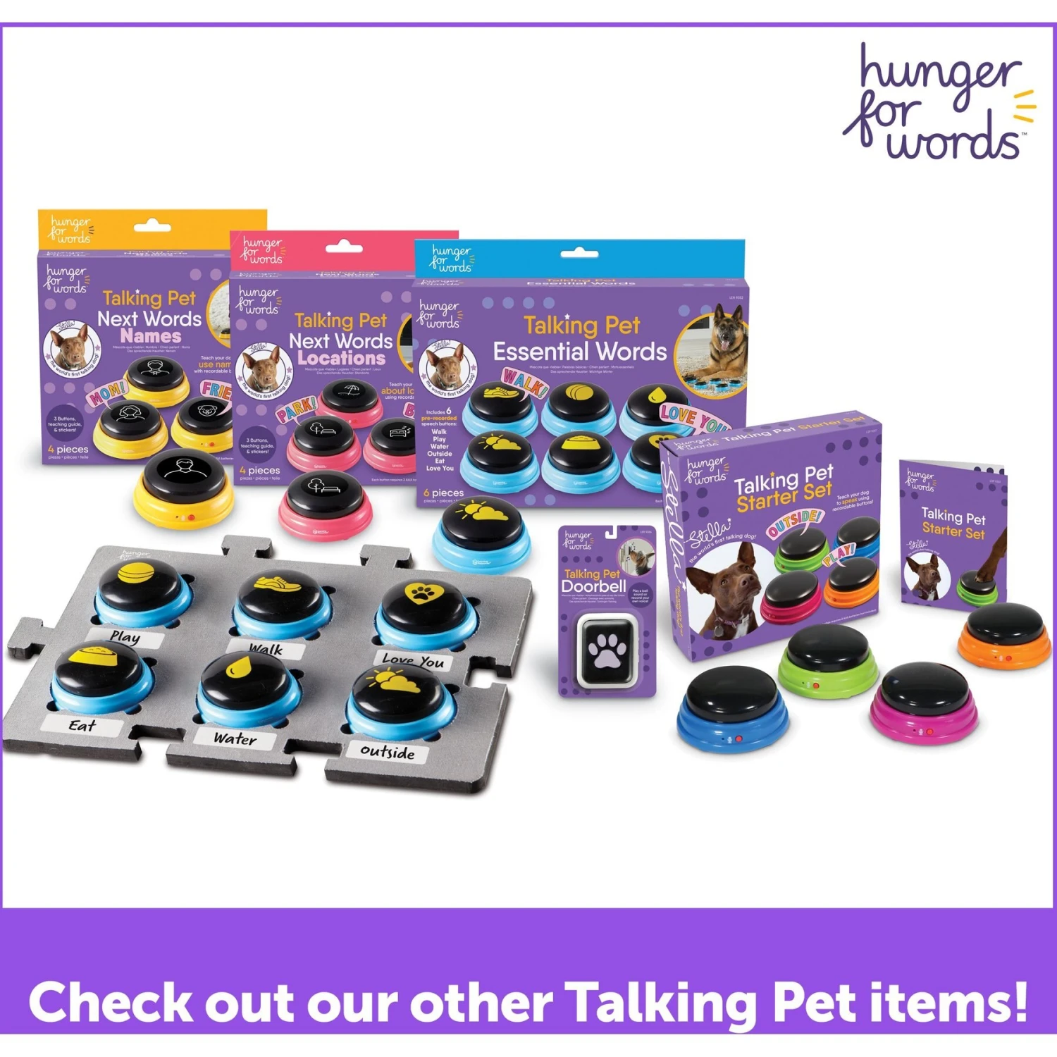 Hunger For Words Talking Pet Doorbell Dog Toy 5 Hunger For Words Talking Pet Doorbell Dog Toy - Image 3