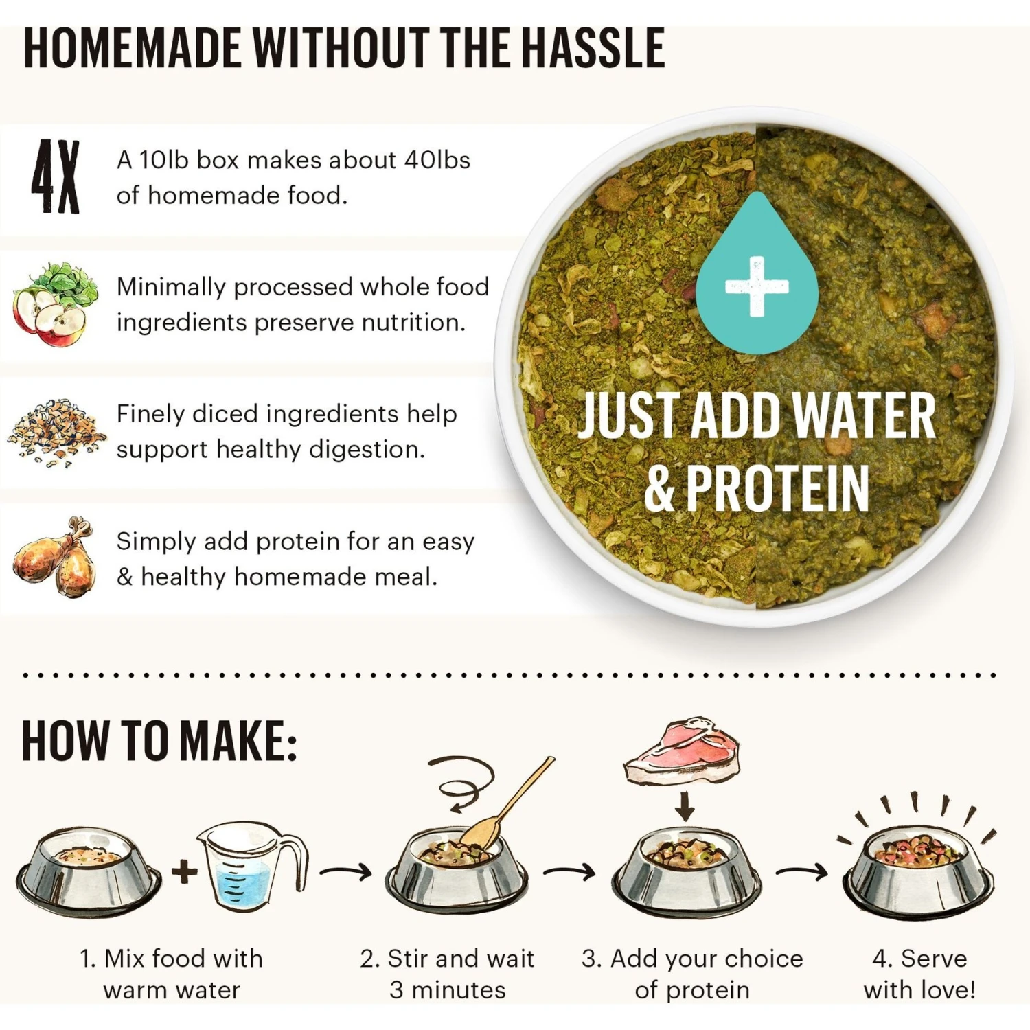 The Honest Kitchen Veggie, Nut & Seed Grain-Free Dehydrated Dog Food Base Mix 8 The Honest Kitchen Veggie, Nut & Seed Grain-Free Dehydrated Dog Food Base Mix - Image 6