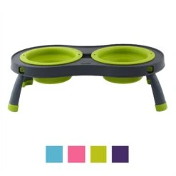 Dexas Popware For Pets Double Non-Skid Elevated Dog & Cat Bowls