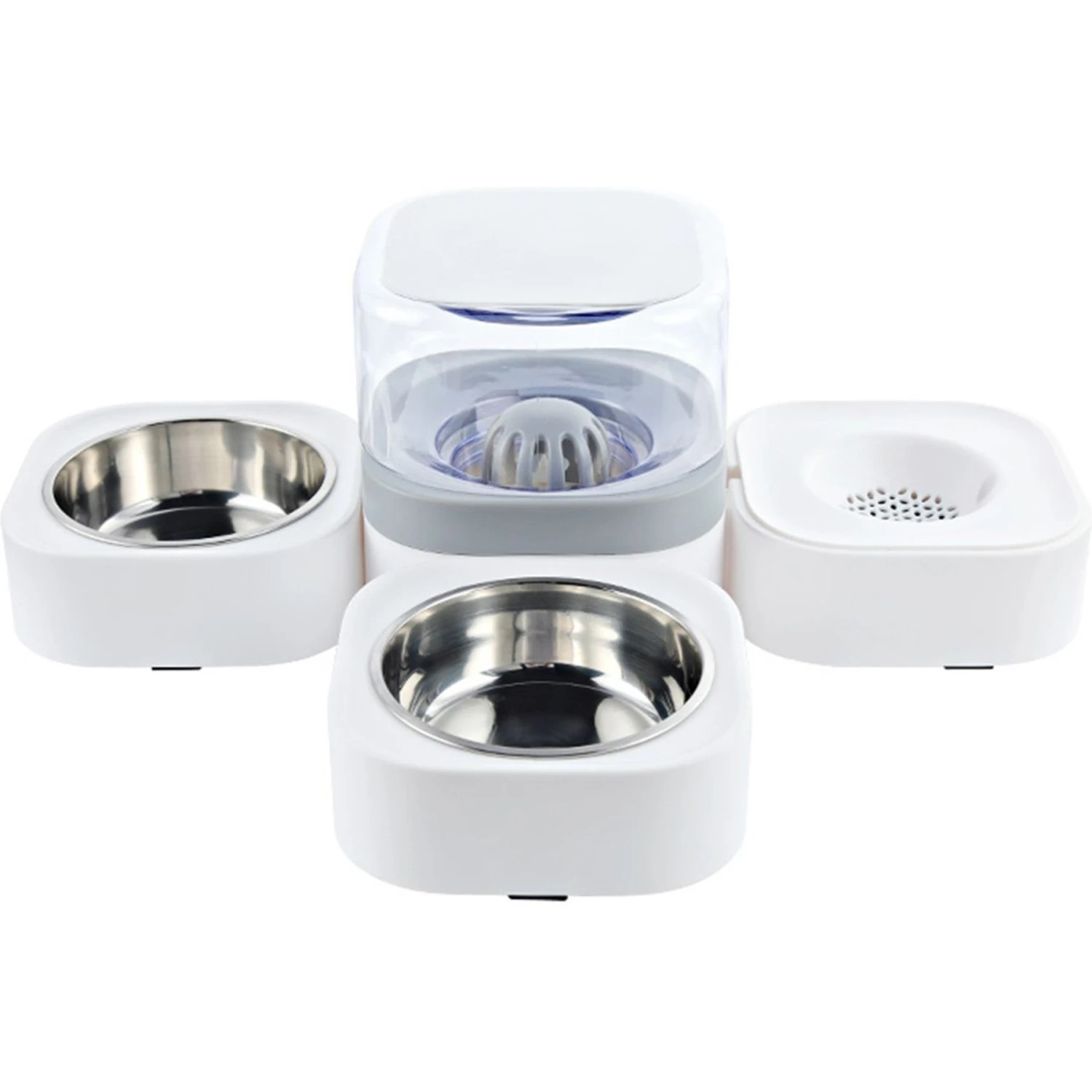 Hanamya 3-in-1 Set With Automatic Dog & Cat Waterer, White & Gray 4 Hanamya 3-in-1 Set With Automatic Dog & Cat Waterer, White & Gray - Image 2