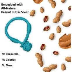 Playology Puppy Tough Tug Knot Peanut Butter Dog Toy, Blue, Large -Blue Buffalo Shop 839062 PT2. AC SS1800 V1683740529