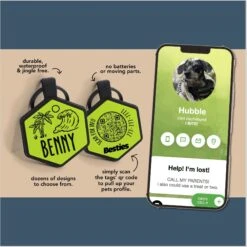 Besties QR Code Silicone Dog ID Tag -Blue Buffalo Shop 839870 PT4. AC SS1800 V1696533315