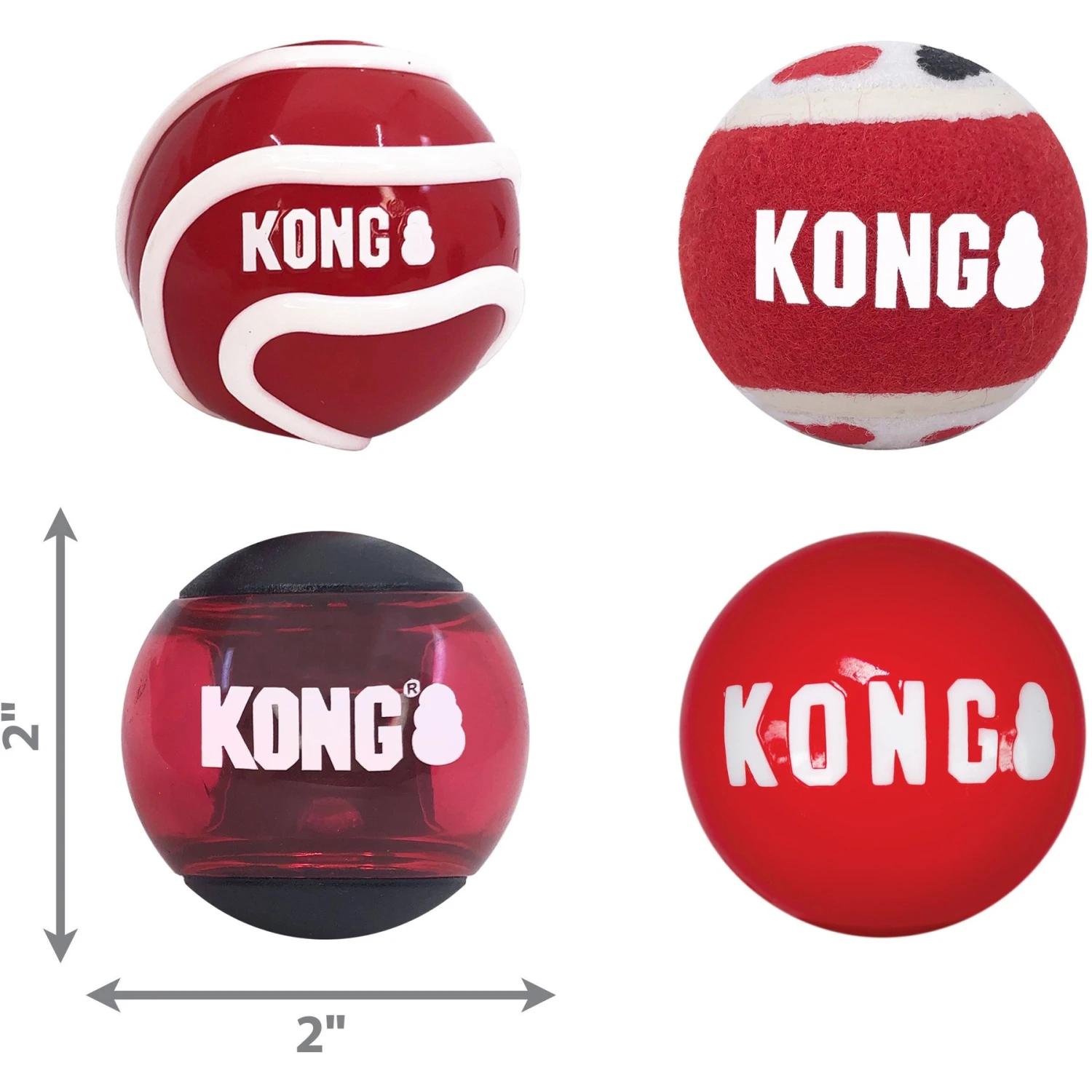 KONG Signature Balls Dog Toy, 4 Count 4 KONG Signature Balls Dog Toy, 4 Count - Image 2
