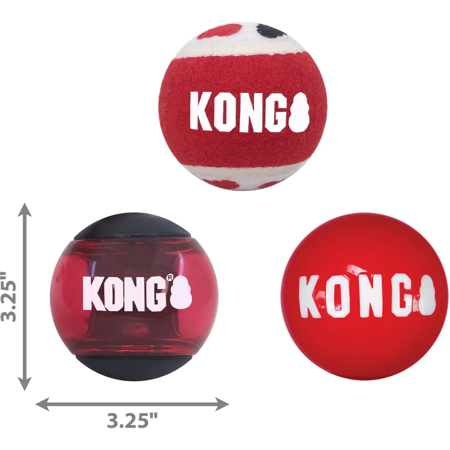 KONG Signature Balls Dog Toy, Large, 3 Count 4 KONG Signature Balls Dog Toy, Large, 3 Count - Image 2