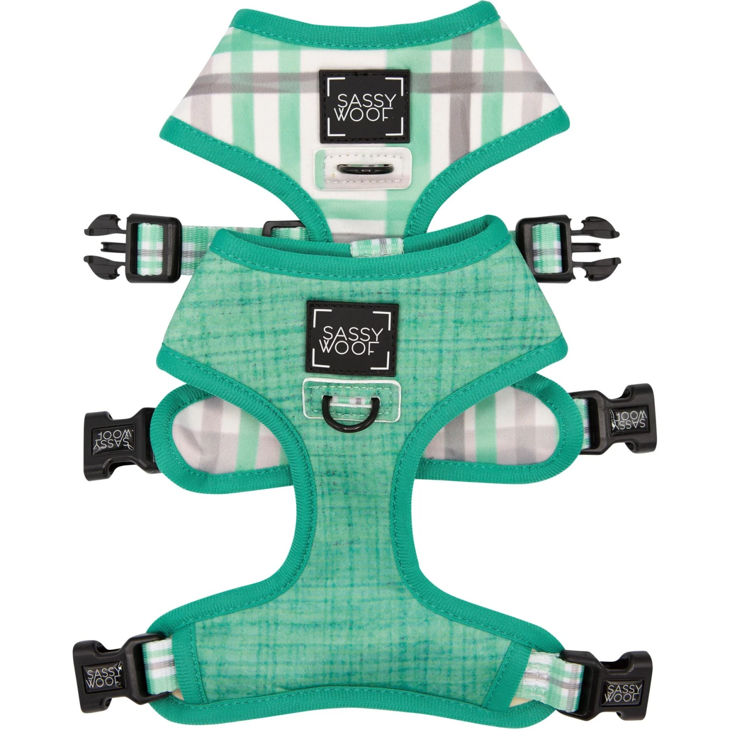 Sassy Woof Reversible Wag Your Teal Dog Harness 3 Sassy Woof Reversible Wag Your Teal Dog Harness