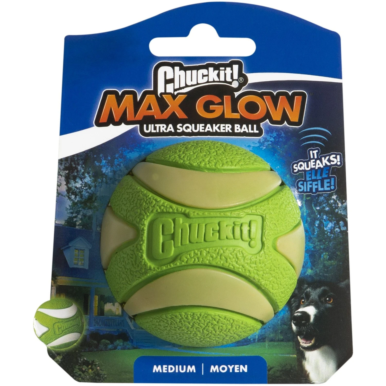 Chuckit! Max Glow Ultra Squeaker Ball Dog Toy, Medium 3 Chuckit! Max Glow Ultra Squeaker Ball Dog Toy, Medium