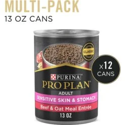 Purina Pro Plan Adult Sensitive Skin & Stomach Beef & Oat Meal Entree Wet Dog Food, 13-oz Can, Case Of 12 -Blue Buffalo Shop 877694 PT1. AC SS1800 V1686068166