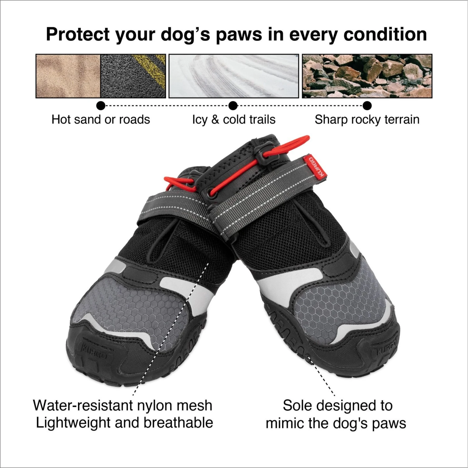Kurgo Blaze Cross Dog Boots 4 Kurgo Blaze Cross Dog Boots - Image 2