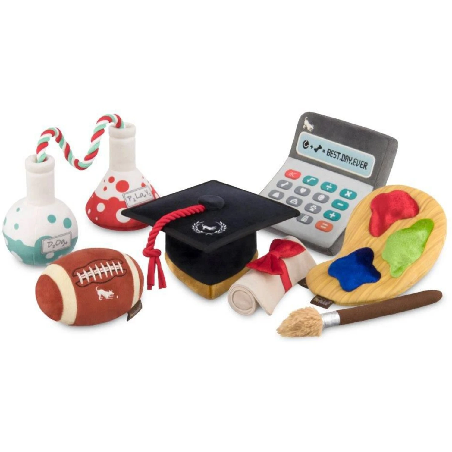 P.L.A.Y. Pet Lifestyle And You Back To School Set Plush Squeaky Dog Toy, 5 Count 3 P.L.A.Y. Pet Lifestyle And You Back To School Set Plush Squeaky Dog Toy, 5 Count