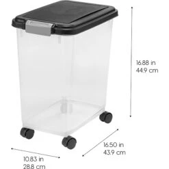 IRIS USA WeatherPro Airtight Dog, Cat, Bird & Small-Pet Food Storage Bin Container With Attachable Casters -Blue Buffalo Shop 901870 PT4. AC SS1800 V1688152562
